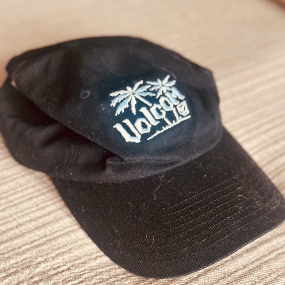Volcom Black Cap with Palm Tree Design